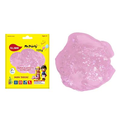 Cristal slime rosa con pan de oro 120g