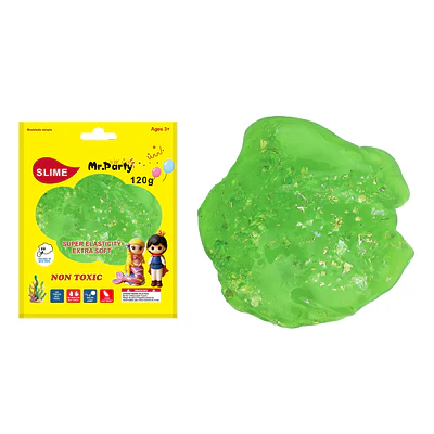 Cristal slime verde con pan de oro 120g