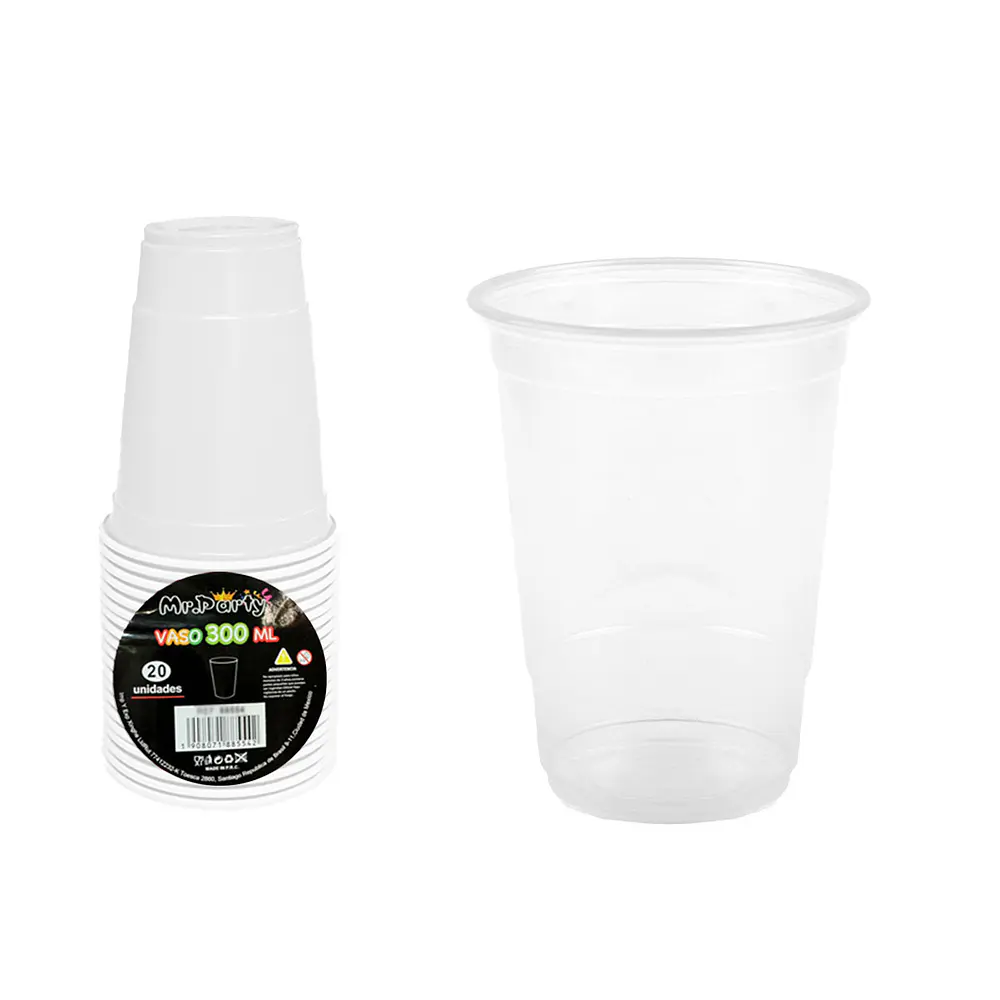 Vasos plásticos desechable transparente 300ML 20pcs