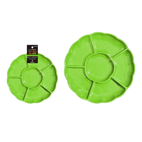 Plato bandeja plástica con division 30.5cm 2pcs