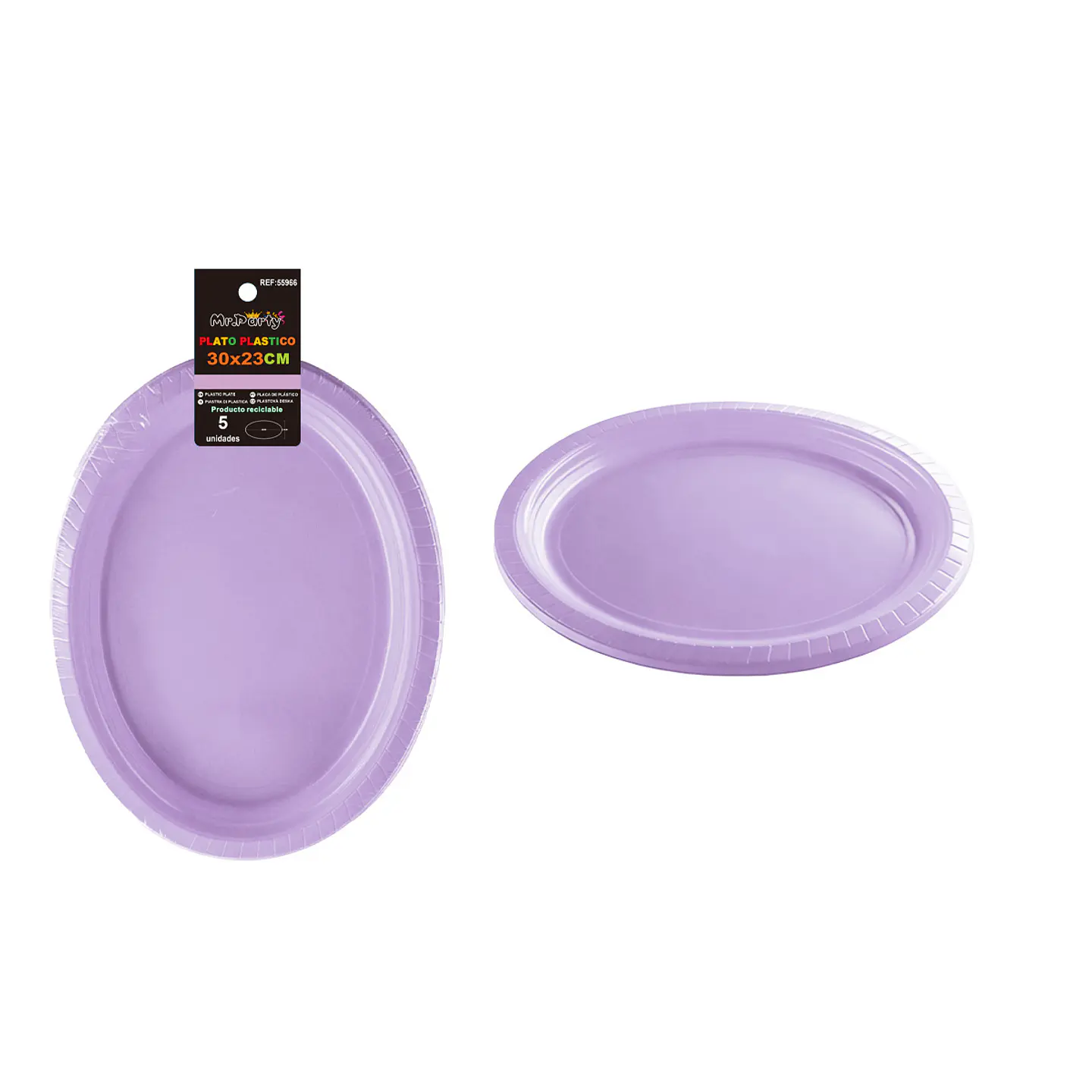 Platos plásticos ovalada lila 30*23cm 5pcs 1