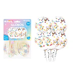 Globos de látex con confetti de estrella multicolor 30cm 5pcs