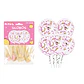 Globos de látex con confetti de redondo rosa 30cm 5pcs - Miniatura 1