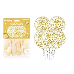 Globos de látex con confetti de redondo dorado 30cm 5pcs