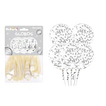 Globos de látex con confetti de redondo plateado 30cm 5pcs