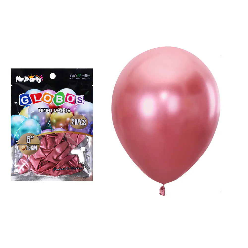 Globos de látex rojo cromados metalizados 15cm 20pcs