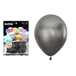 Globos de látex negro cromados metalizados 15cm 20pcs