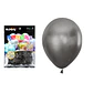 Globos de látex negro cromados metalizados 15cm 20pcs - Miniatura 1