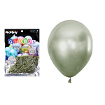 Globos de látex verde oliva cromados metalizados 28cm 50pcs