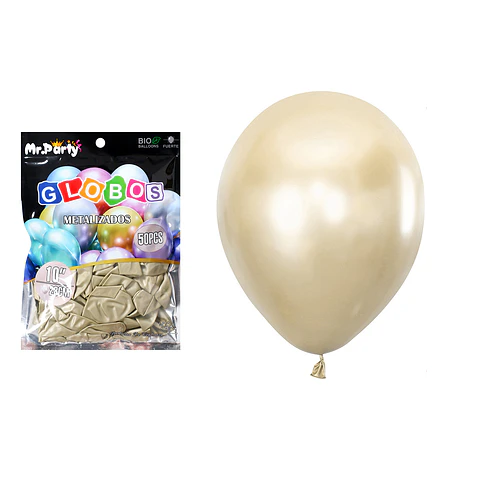 Globos de látex dorado claro cromados metalizados 28cm 50pcs