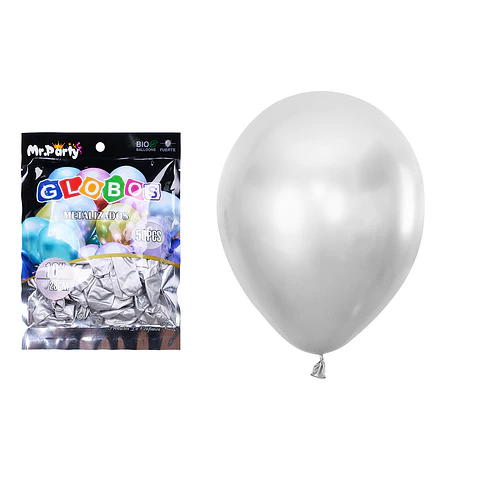 Globos de látex plateado cromados metalizados 28cm 50pcs