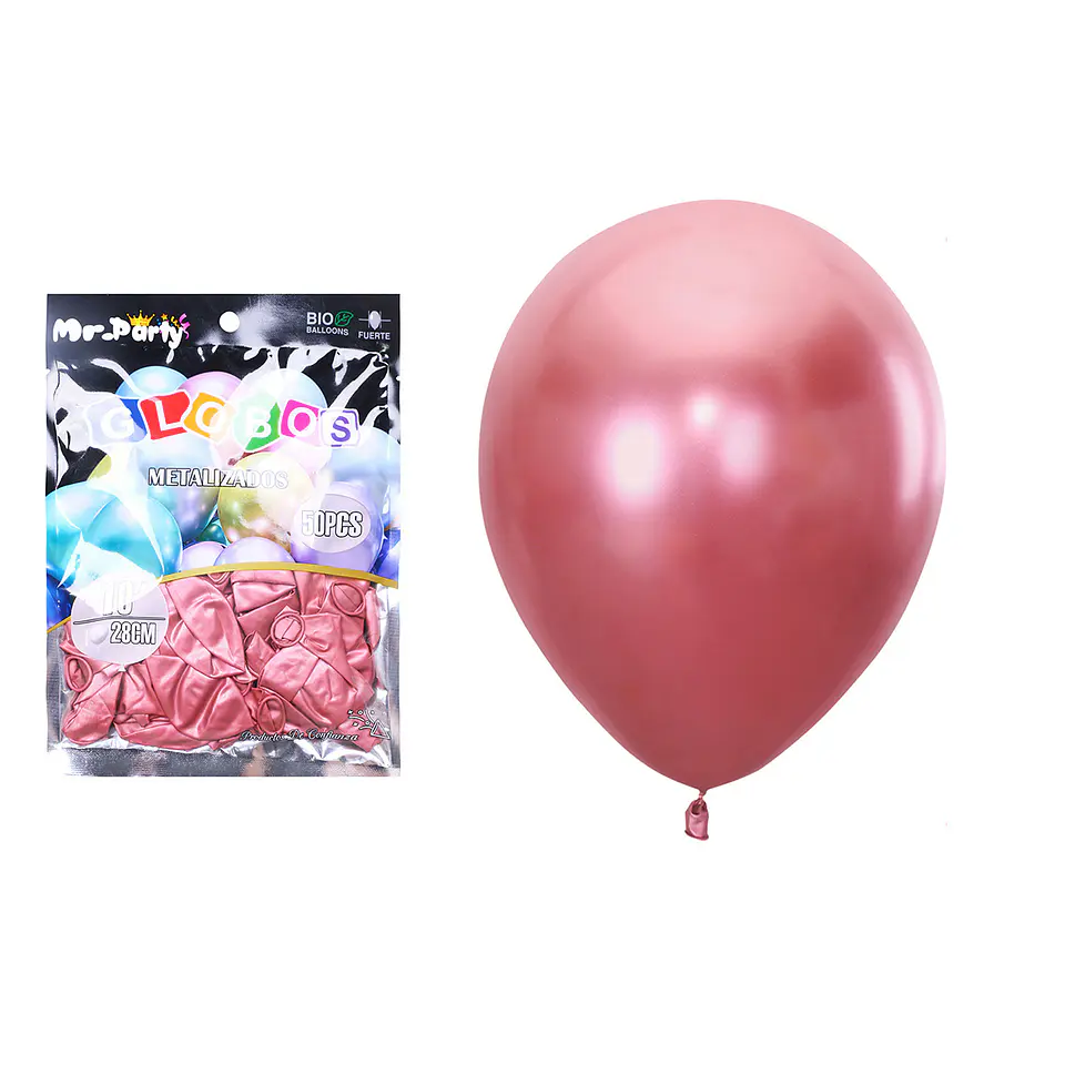 Globos de látex rojo cromados metalizados 28cm 50pcs 1