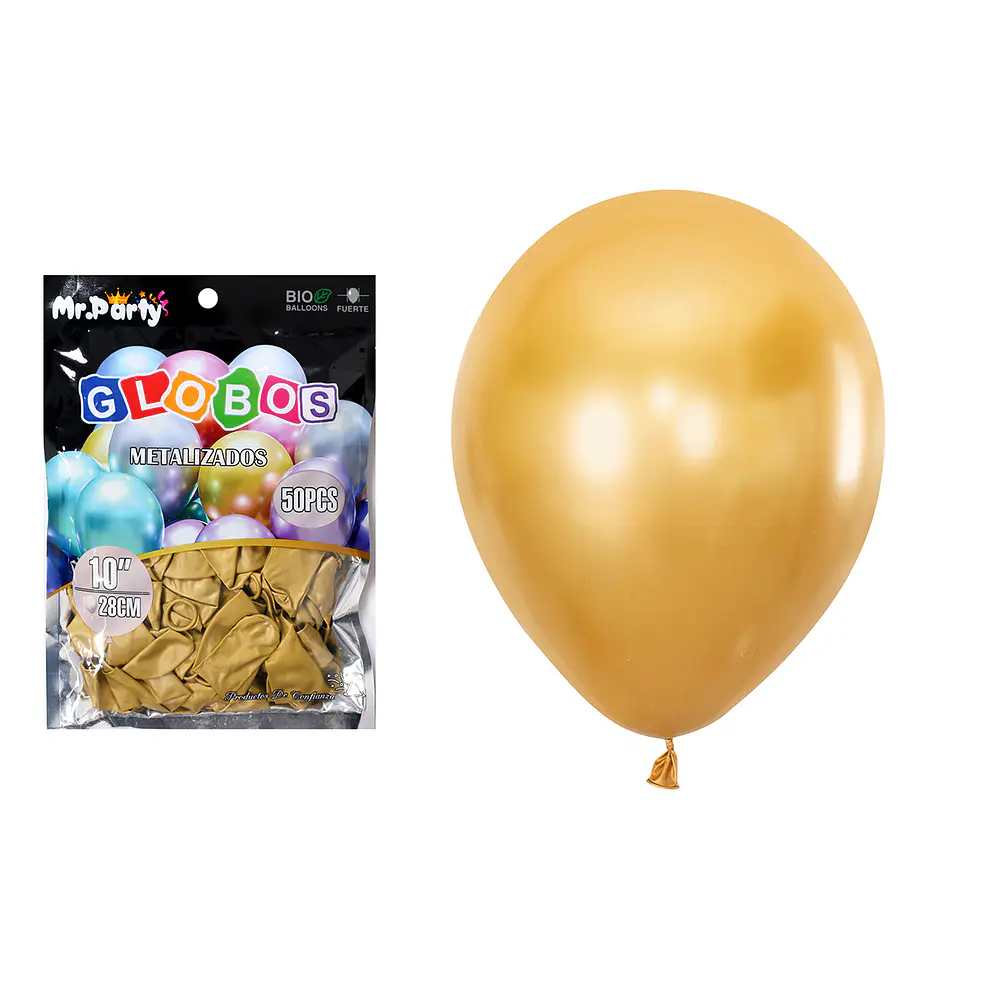 Globos de látex dorado oscuro cromados metalizados 28cm 50pcs