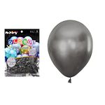 Globos de látex negro cromados metalizados 28cm 50pcs