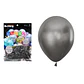 Globos de látex negro cromados metalizados 28cm 50pcs - Miniatura 1