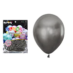 Globos de látex negro cromados metalizados 35cm 20pcs