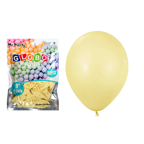 Globos de látex pastel amarillo 25cm 50pcs