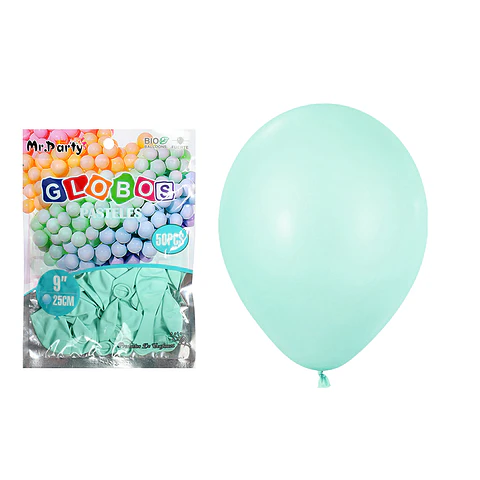 Globos de látex pastel azul tiffany 25cm 50pcs