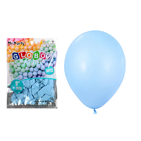 Globos de látex pastel azul 25cm 50pcs