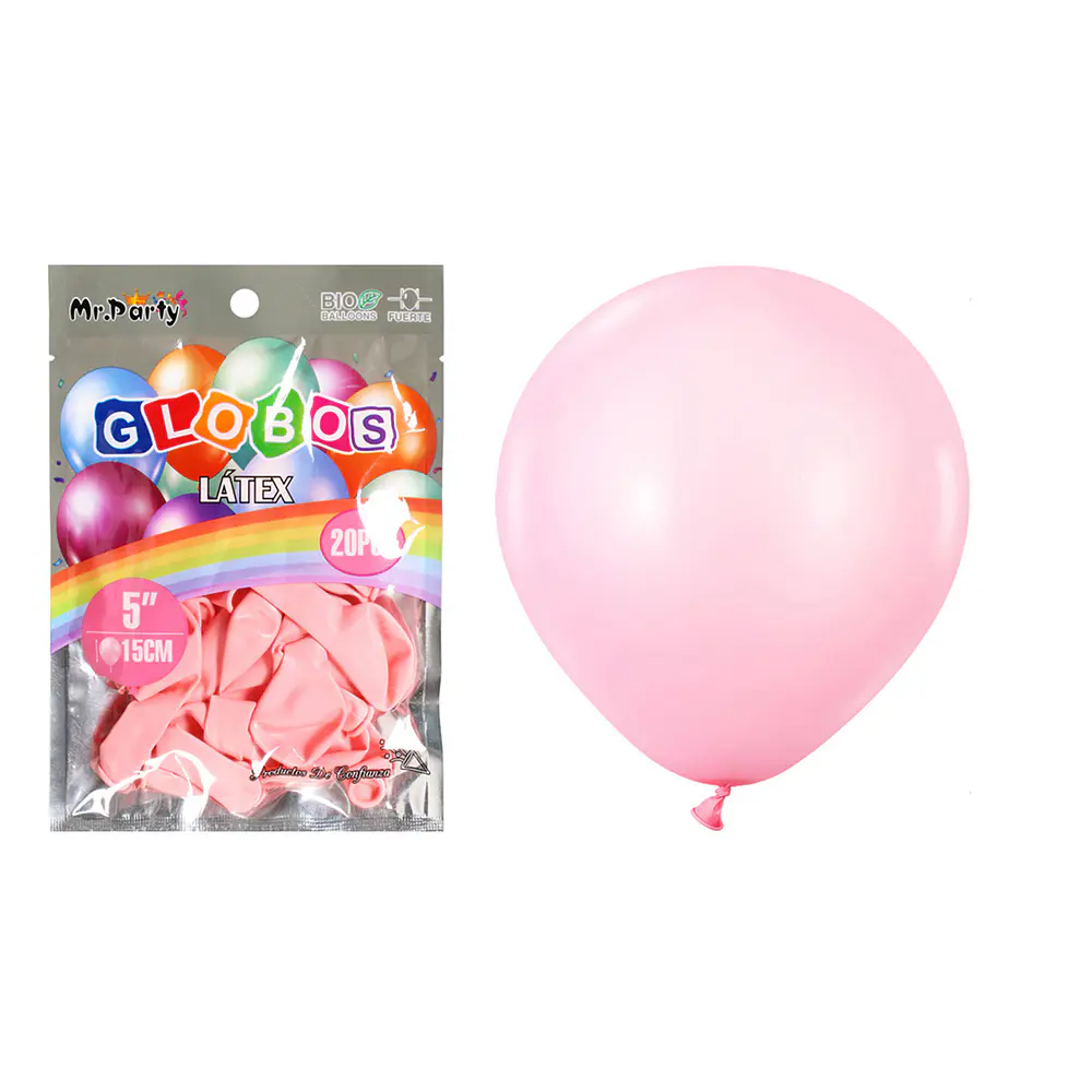 Globos de látex fucsia mate 15cm 20pcs