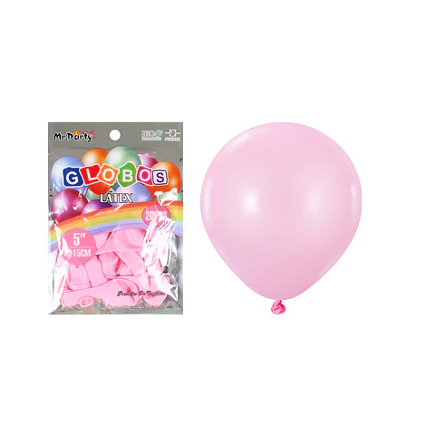 Globos de látex rosa claro mate 15cm 20pcs