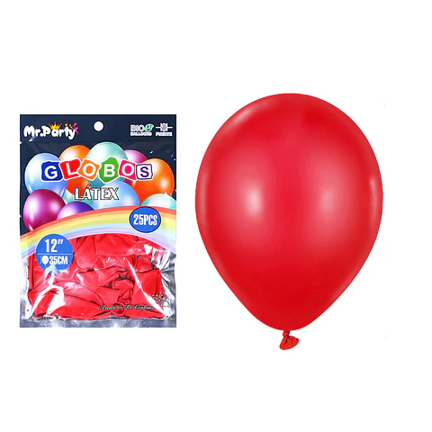 Globos de látex rojo mate 15cm 20pcs