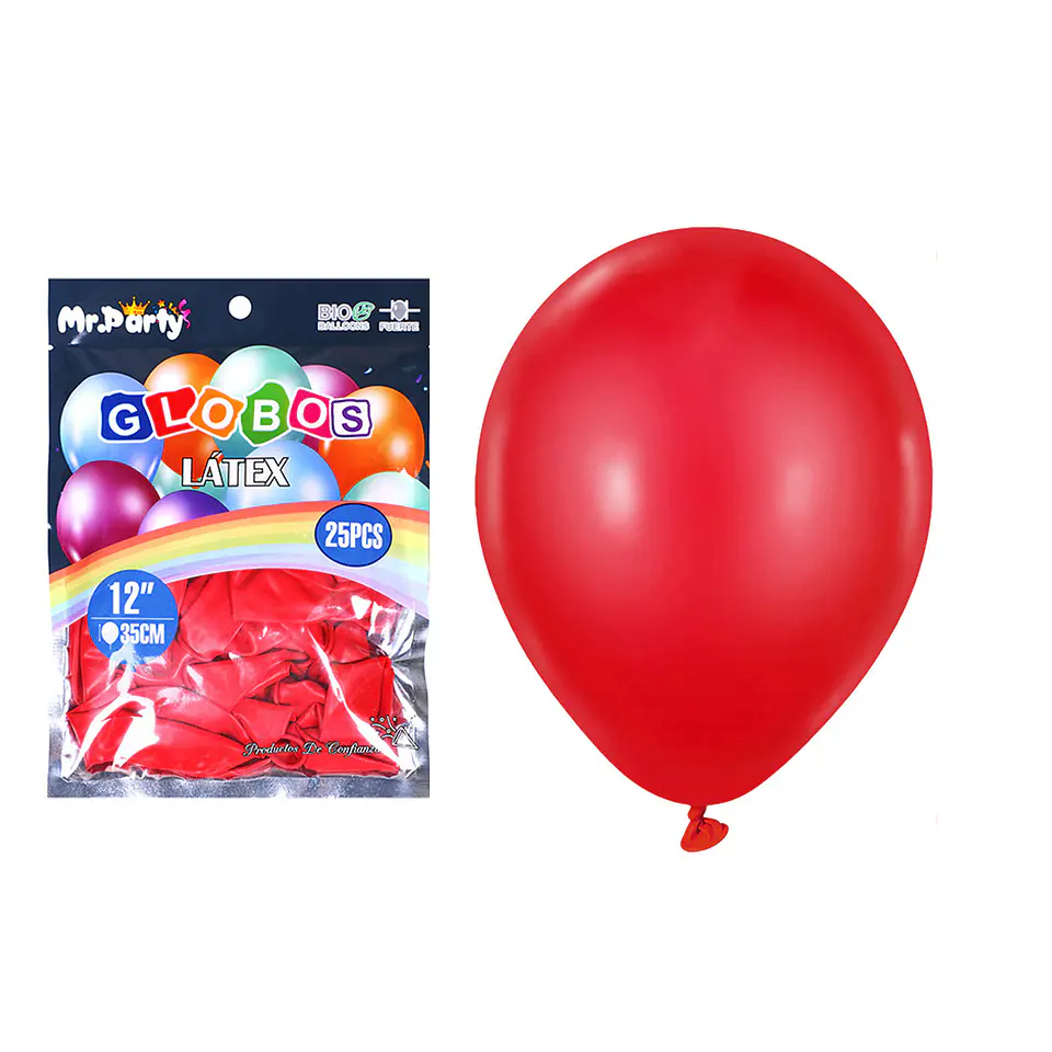 Globos de látex rojo mate 15cm 20pcs 1