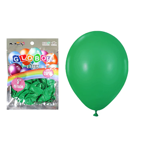 Globos de látex verde oscuro mate 15cm 20pcs