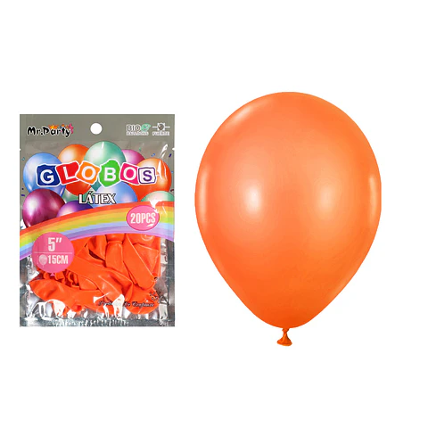 Globos de látex naranja mate 15cm 20pcs