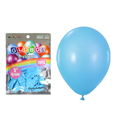 Globos de látex celeste mate 15cm 20pcs
