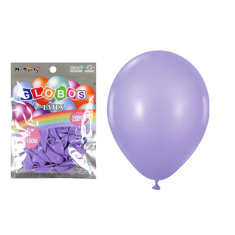 Globos de látex morado mate 15cm 20pcs