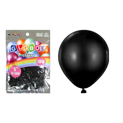 Globos de látex negro mate 15cm 20pcs