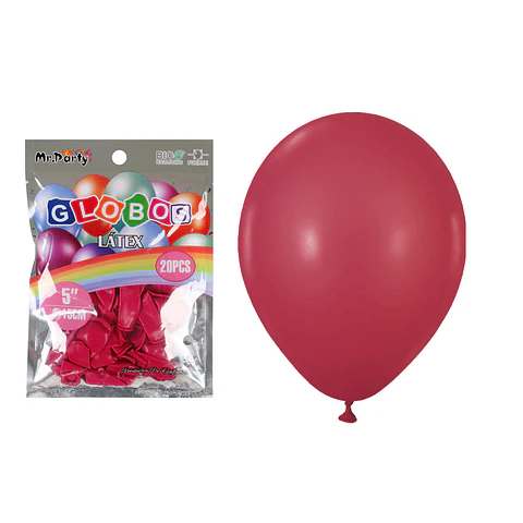 Globos de látex vino tinto mate 15cm 20pcs
