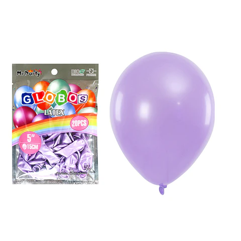 Globos de látex perlado lila 15cm 20pcs