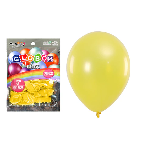 Globos de látex perlado amarillo 15cm 20pcs