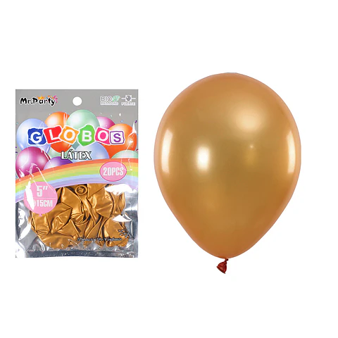 Globos de látex perlado dorado 15cm 20pcs