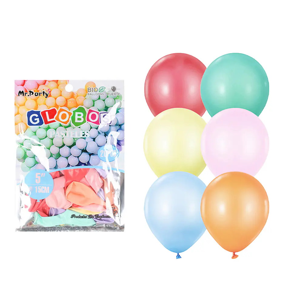 Globos de látex color pastel colores surtidos 15cm 20pcs