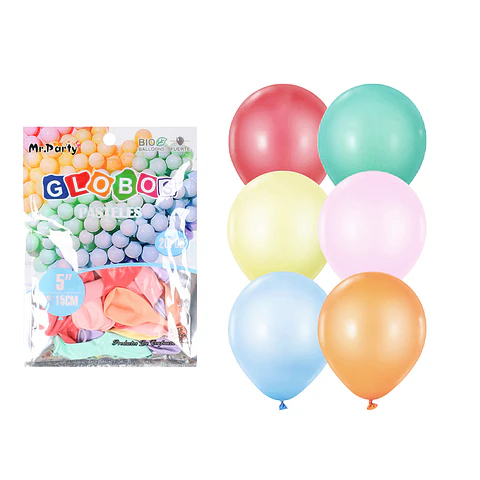 Globos de látex color pastel colores surtidos 15cm 20pcs