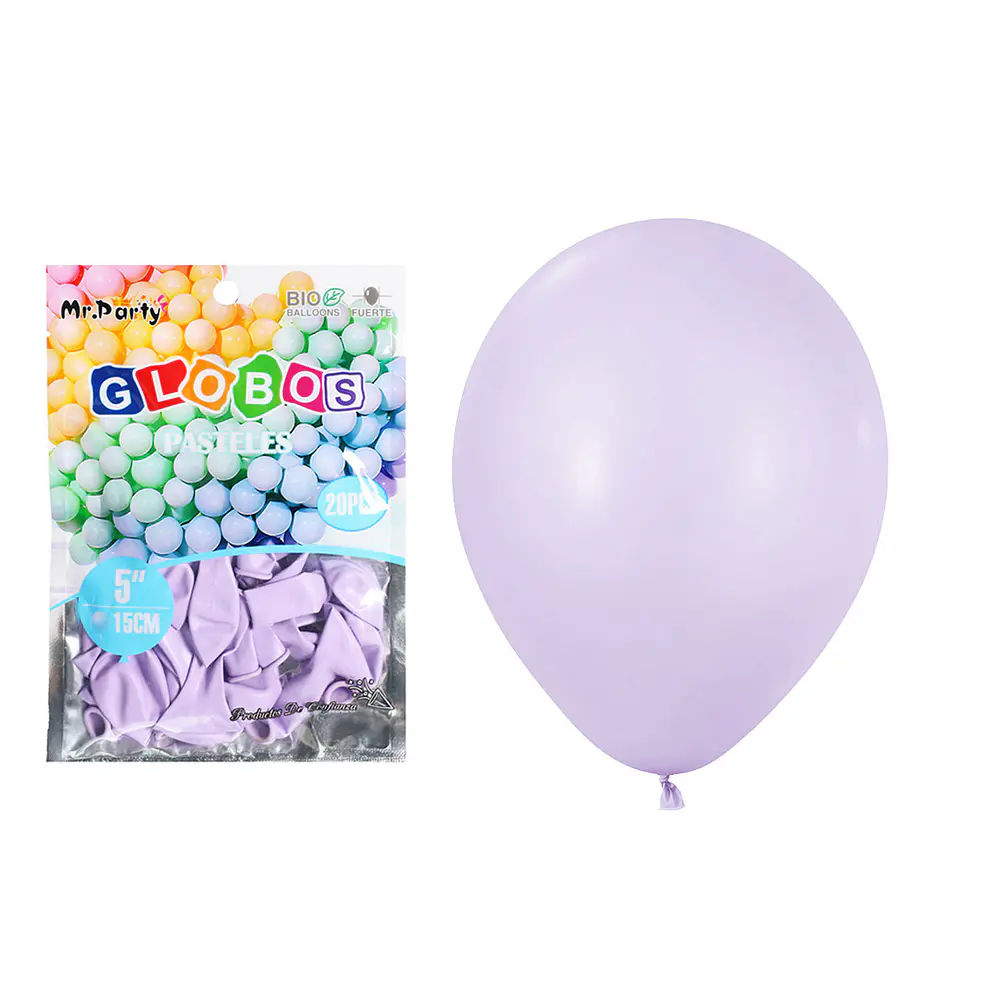 Globos de látex color pastel morado 15cm 20pcs
