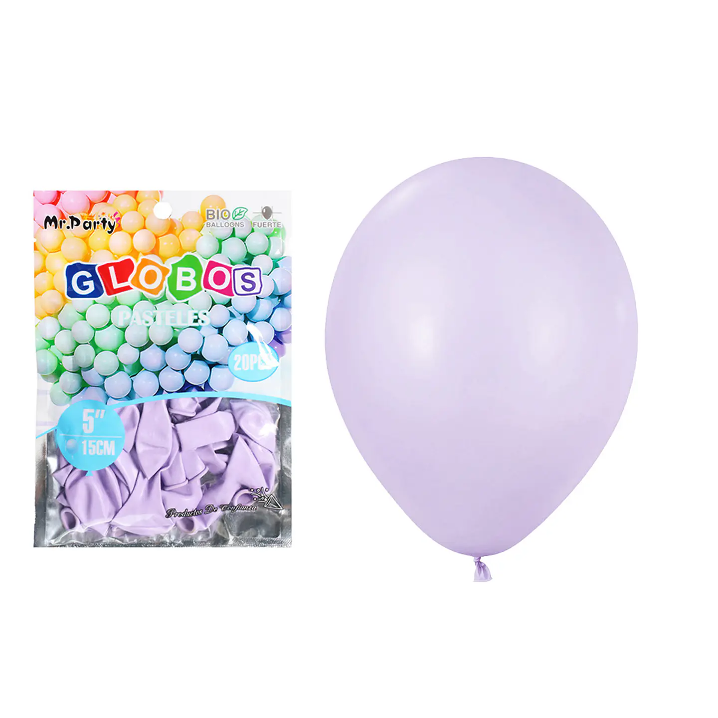 Globos de látex color pastel morado 15cm 20pcs 1