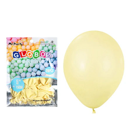 Globos de látex color pastel amarillo 15cm 20pcs
