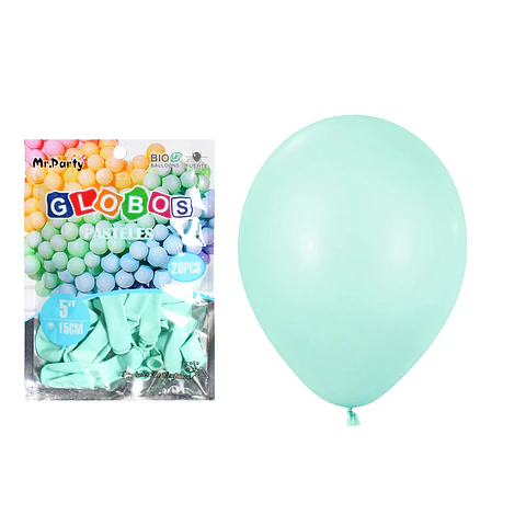 Globos de látex color pastel azul tiffany 15cm 20pcs