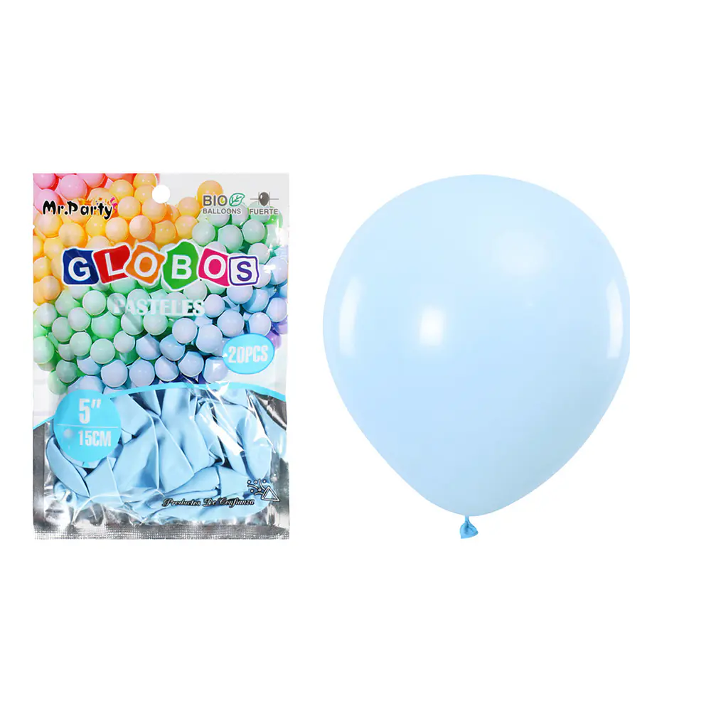 Globos de látex color pastel celeste 15cm 20pcs