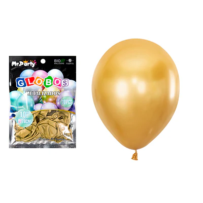 Globos de látex dorado oscuro cromados metalizados 28cm 20pcs