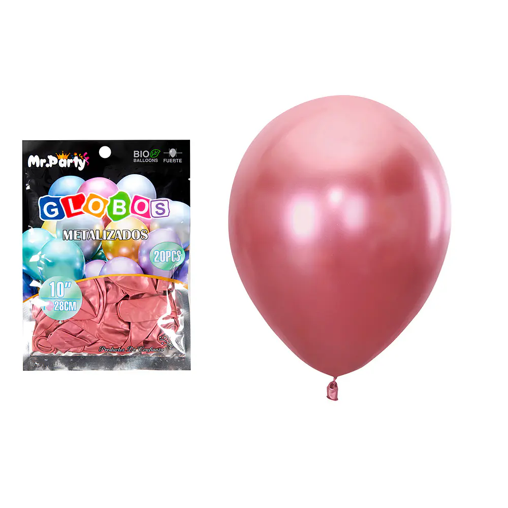 Globos de látex rojo cromados metalizados 28cm 20pcs