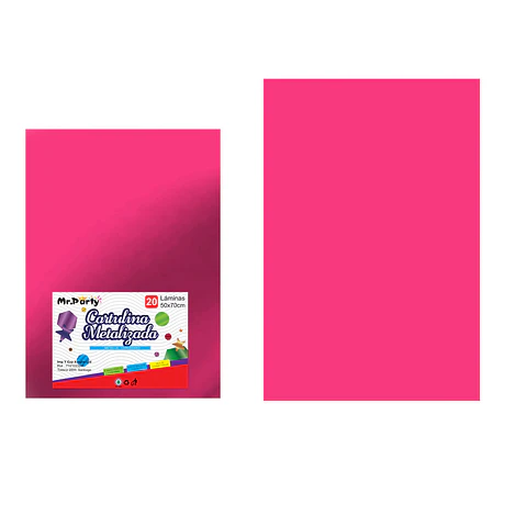 Cartulina metalizada fucsia 50*70cm 20pcs