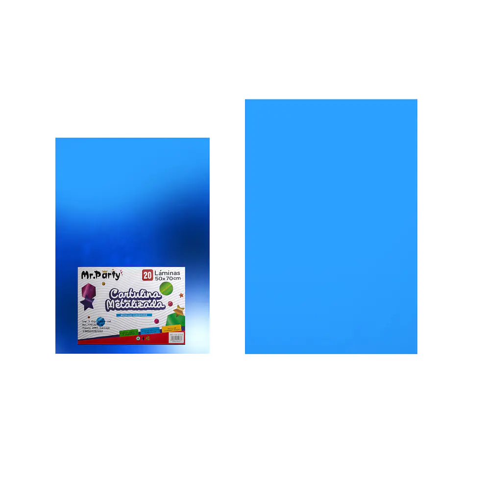 Cartulina metalizada azul 50*70cm 20pcs