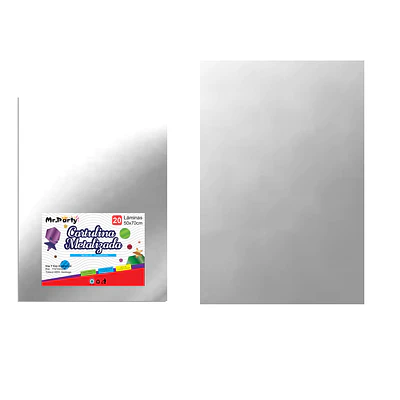 Cartulina metalizada plateado 50*70cm 20pcs