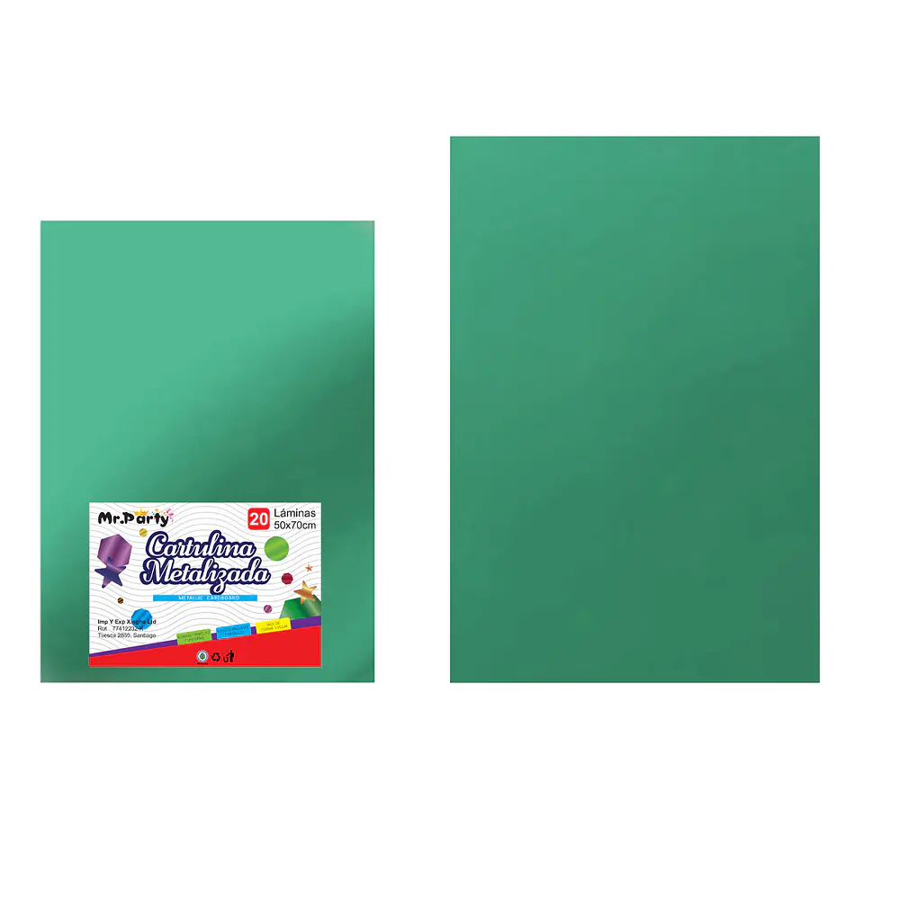 Cartulina metalizada verde oscuro 50*70cm 20pcs
