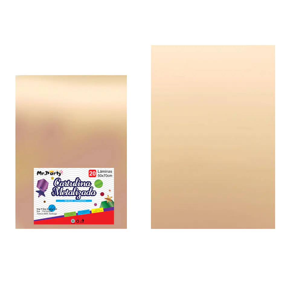 Cartulina metalizada dorado rosa 50*70cm 20pcs